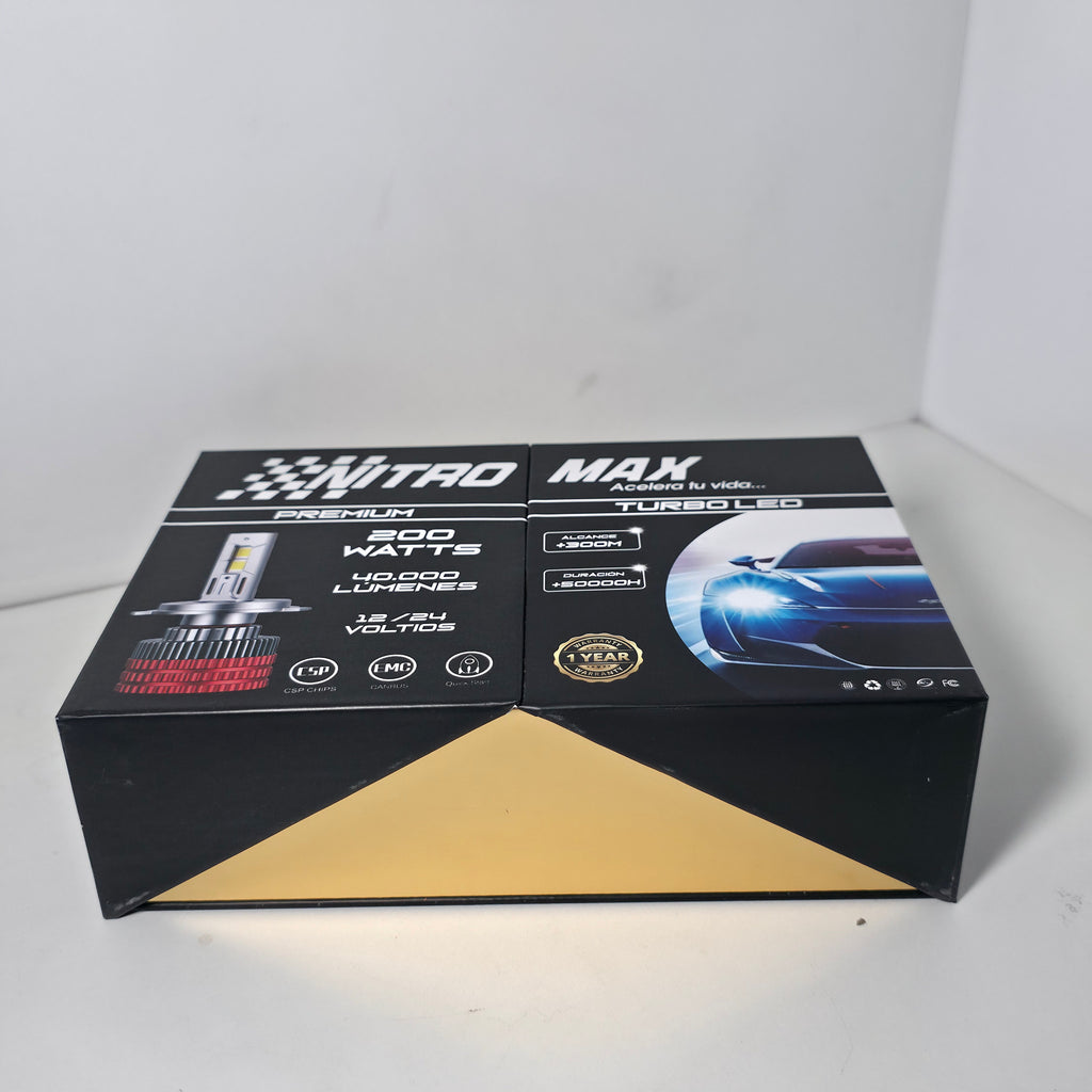 Detalle del cableado con protección de seguridad del kit H7 Nitro Max.