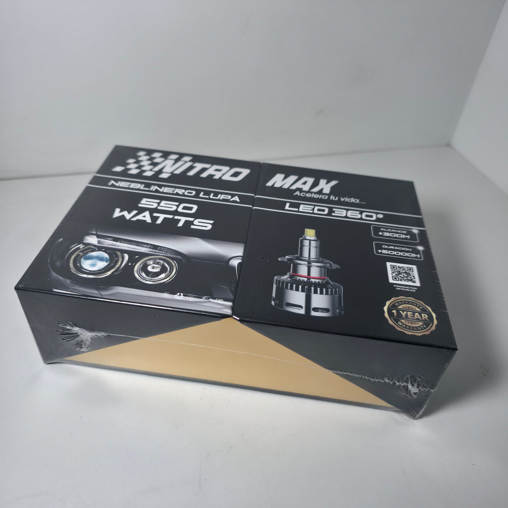Kit de Focos LED 360° H7 - 550W Ideal para Faros con Lupa y Neblineros
