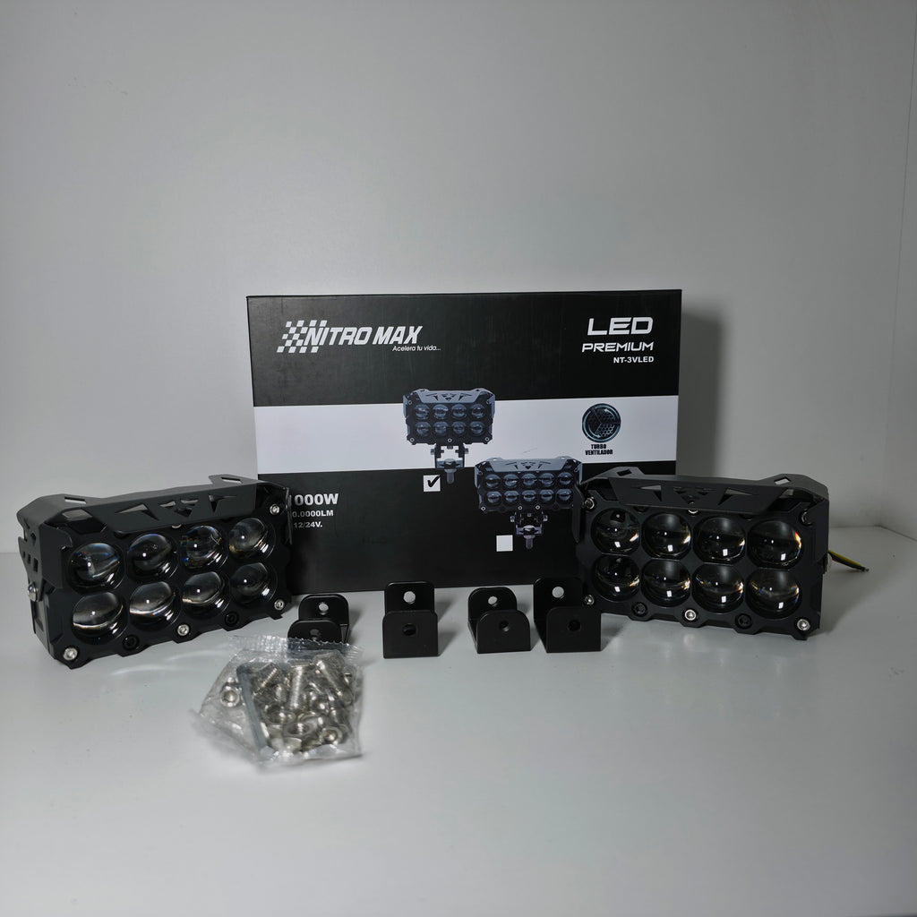 Neblinero Premium 8 Lupas Bicolor con Ventilador 12/24v 2PCS