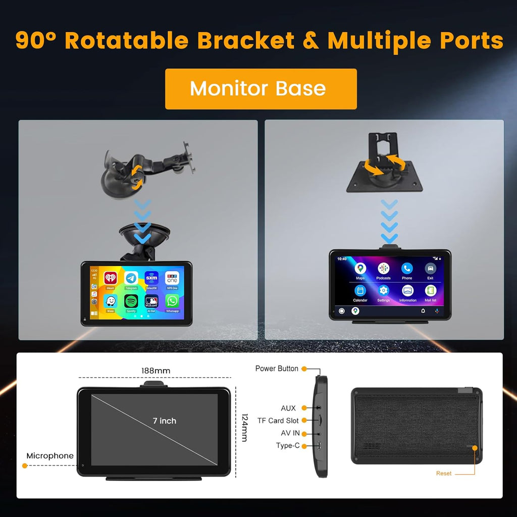 Pantalla 7" mp5 Carplay  Androidplay