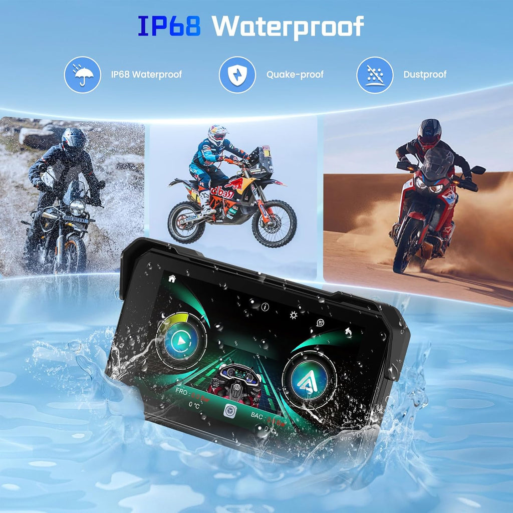 Pantalla 5" Carplay Android para moto