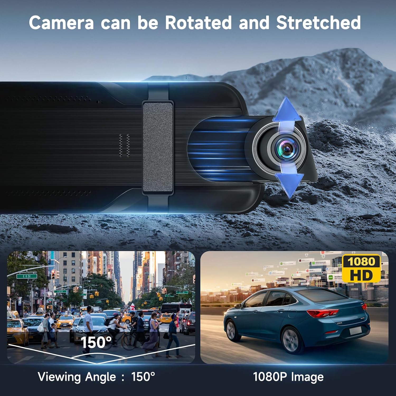 Pantalla Retrovisor Full HD Dash Cam
