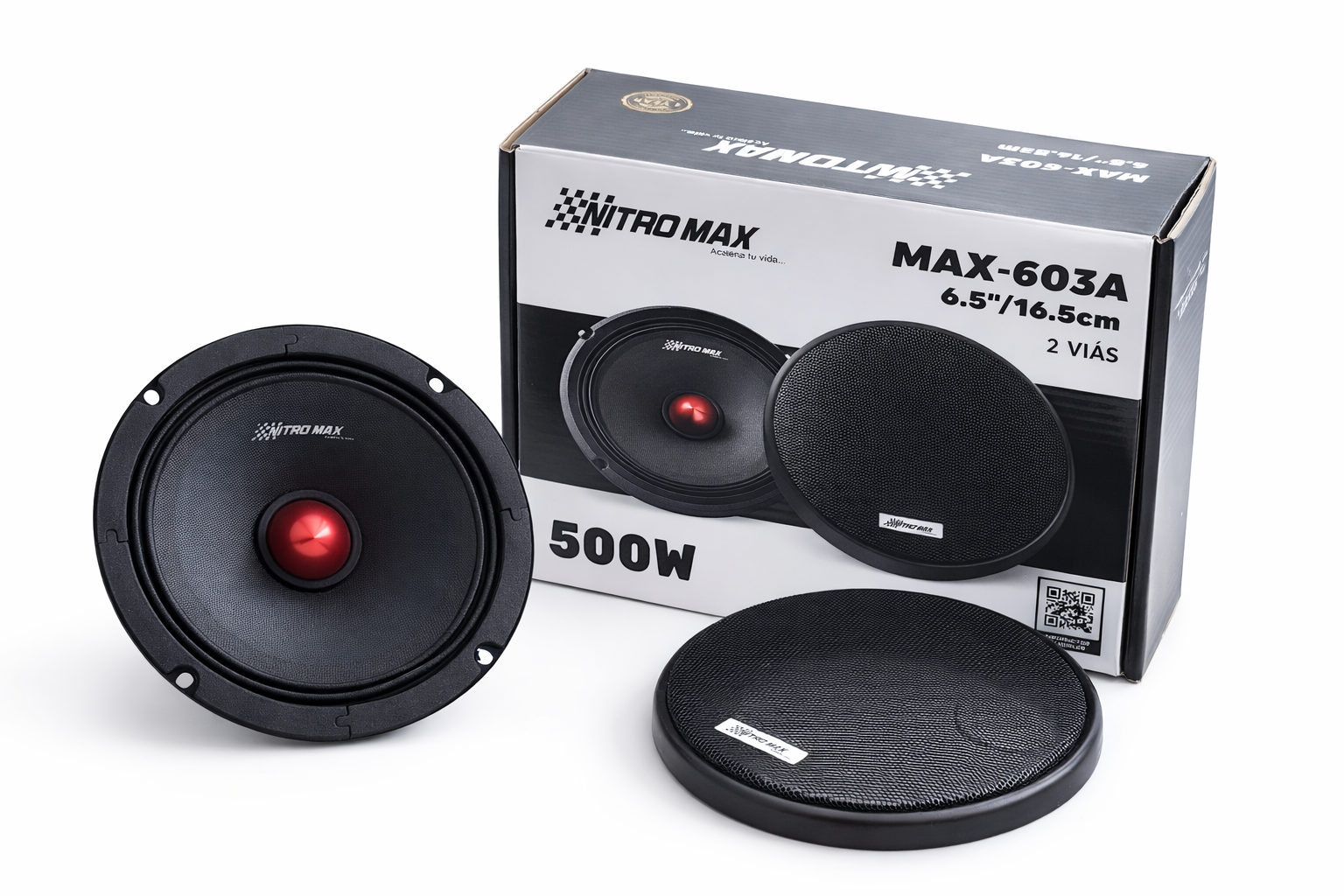 Parlante Medio Profesional 6.5" 500W | 2 Vías, Compatible con Amplificador