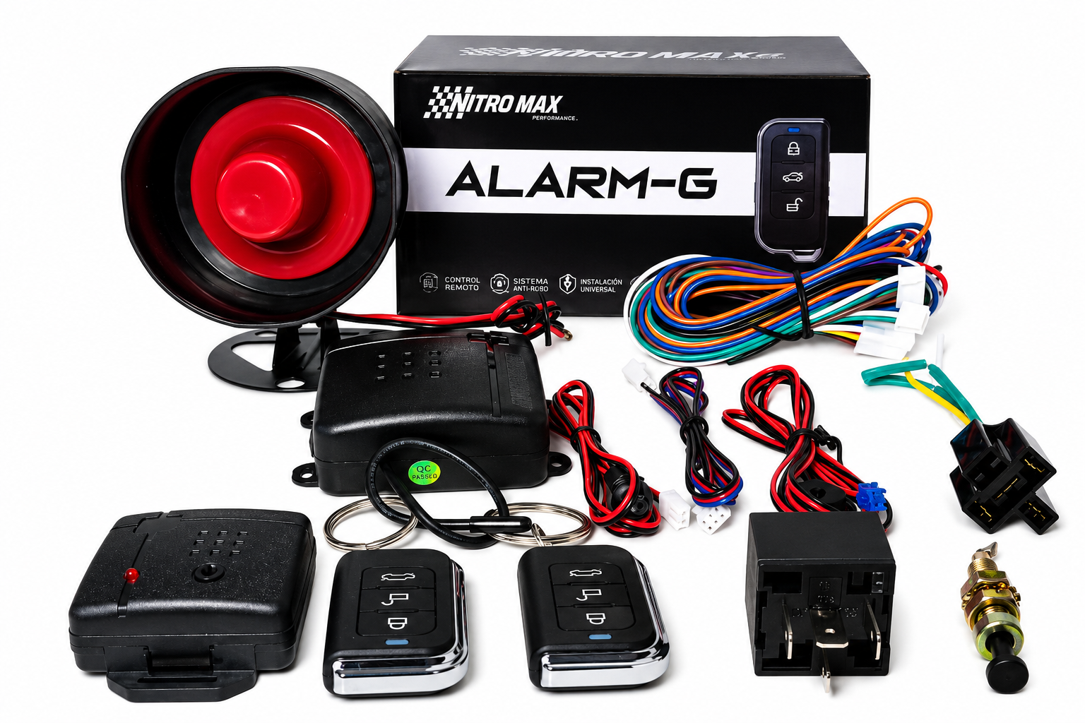 Sistema de Alarma Automotriz Nitro Max ALARM-G (12V) - Seguridad Universal Anti-robo
