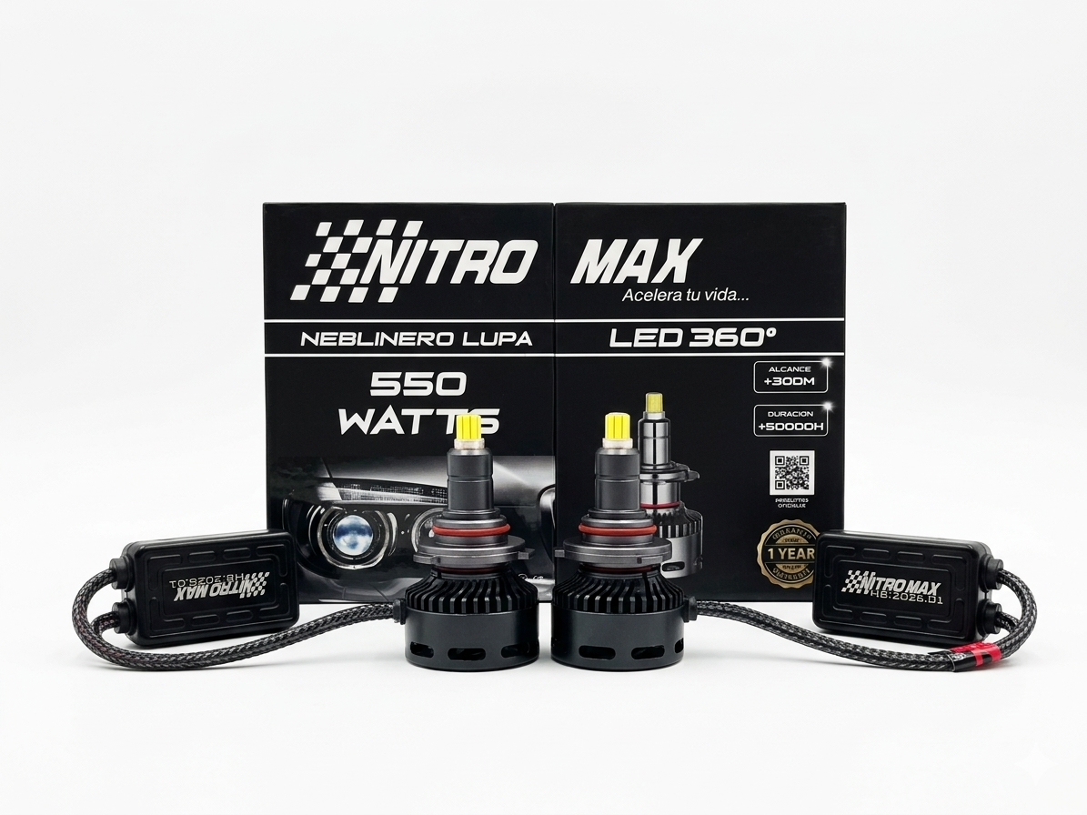 Kit Neblinero Lupa LED 360° 550W | Alcance +300m,  Ideal para Faros de Lupa