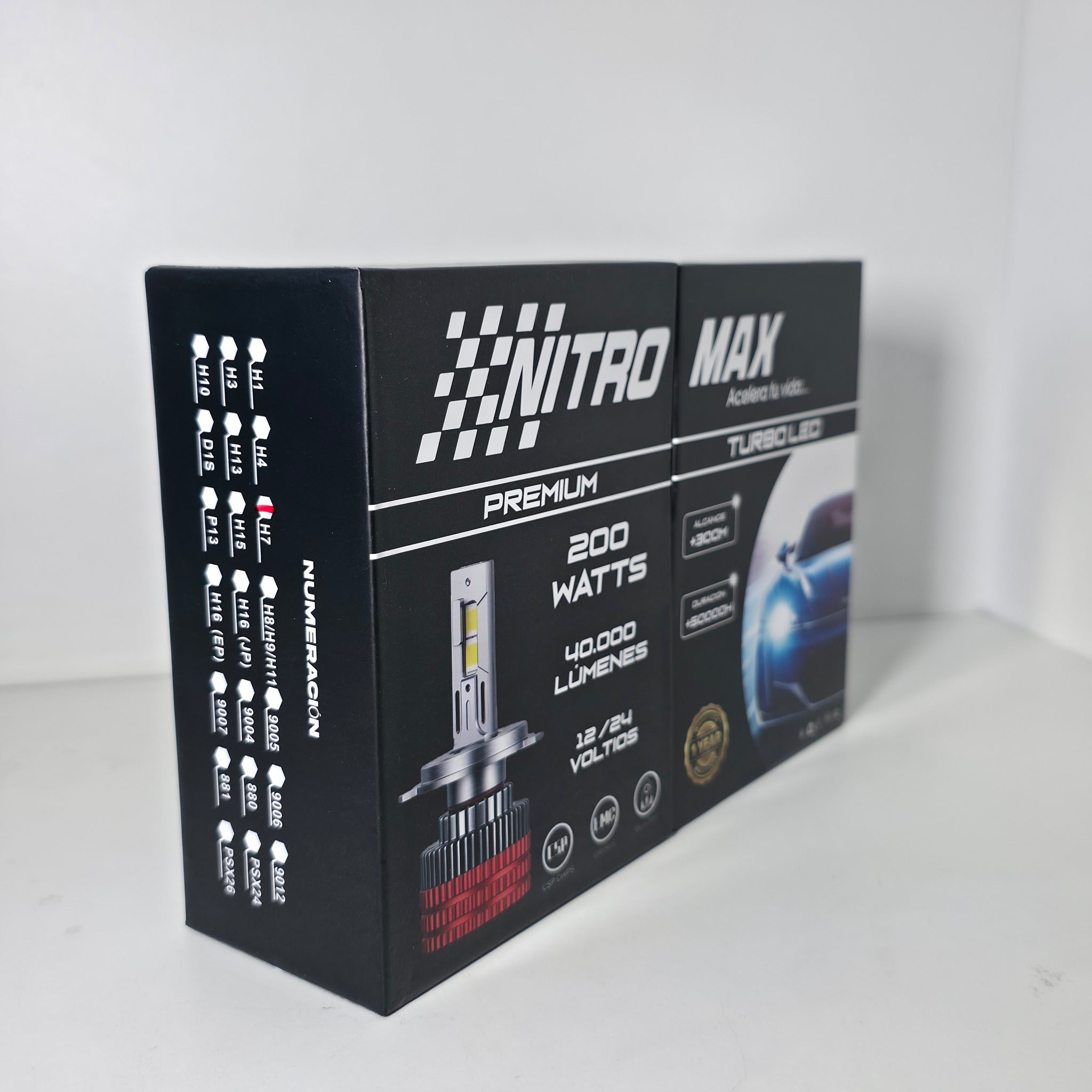 Kit de Focos LED H7 Premium Turbo - 200W / 40,000 Lúmenes