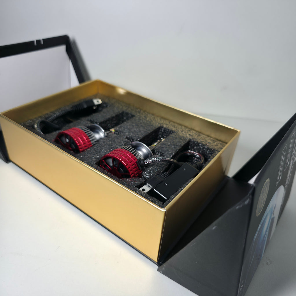 Especificaciones técnicas en la caja del kit Nitro Max H7 200W.
