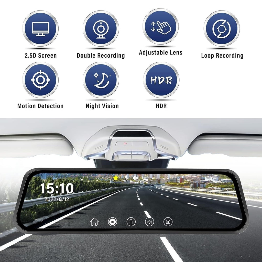 Pantalla Retrovisor Full HD Dash Cam