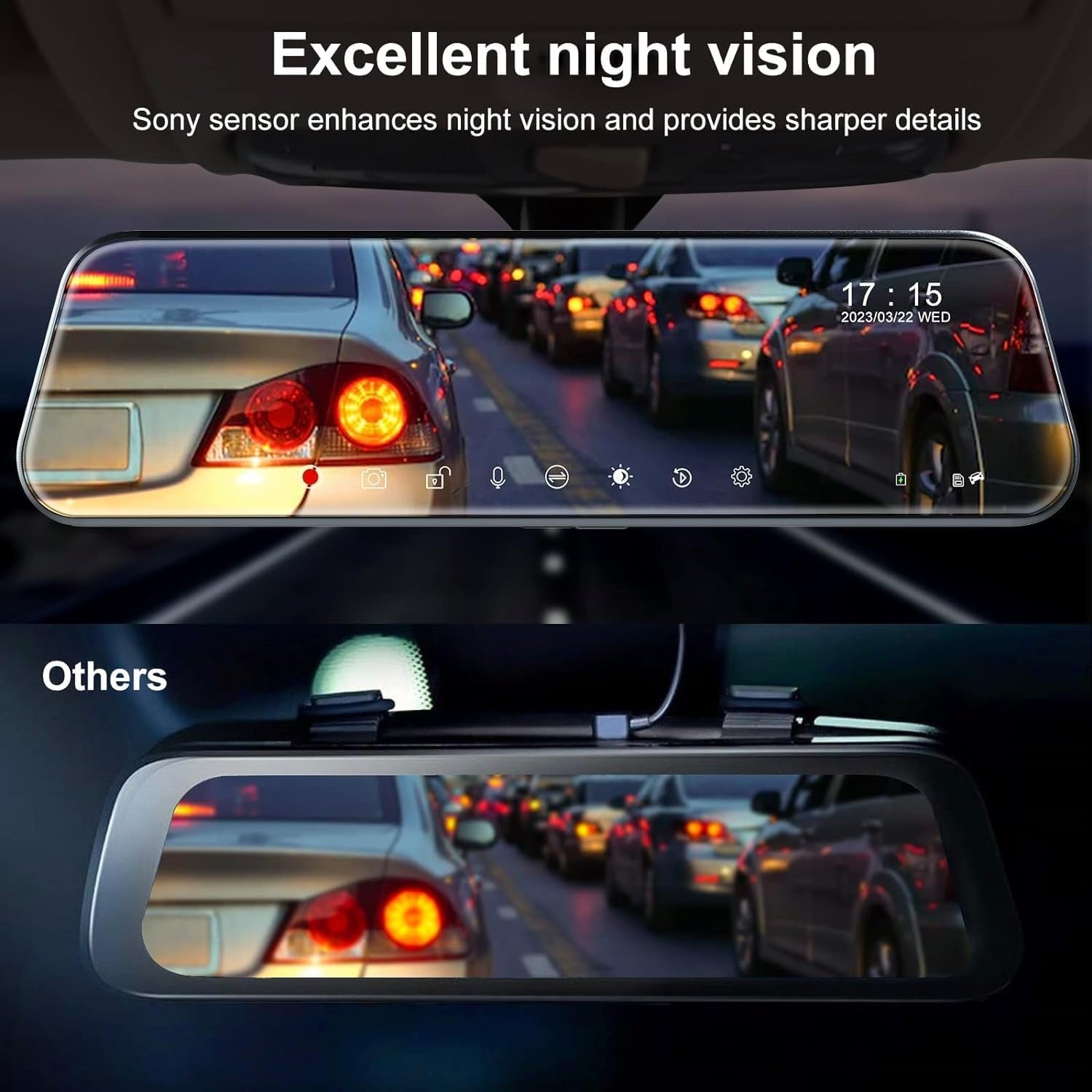 Pantalla Retrovisor Full HD Dash Cam