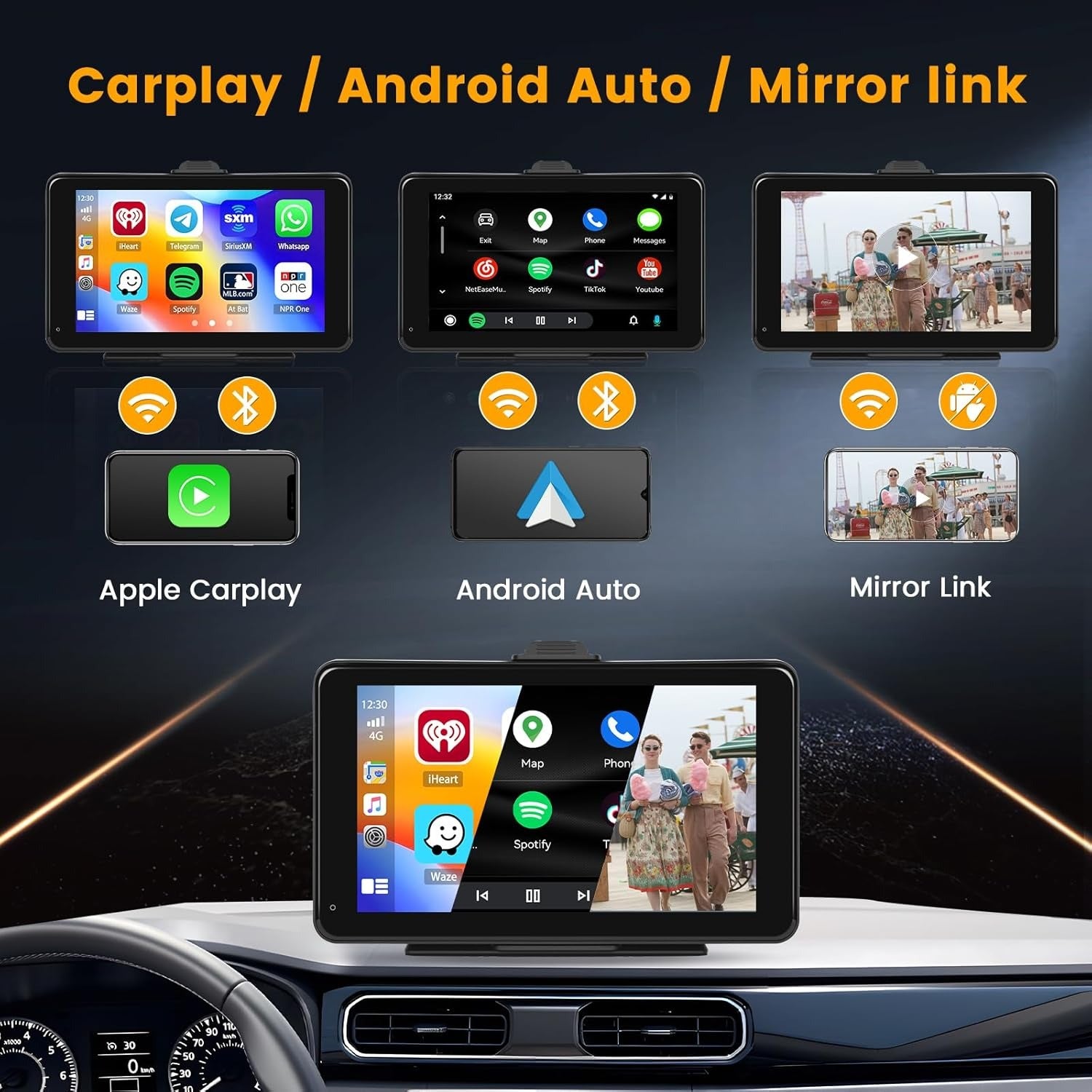 Pantalla 7" mp5 Carplay  Androidplay