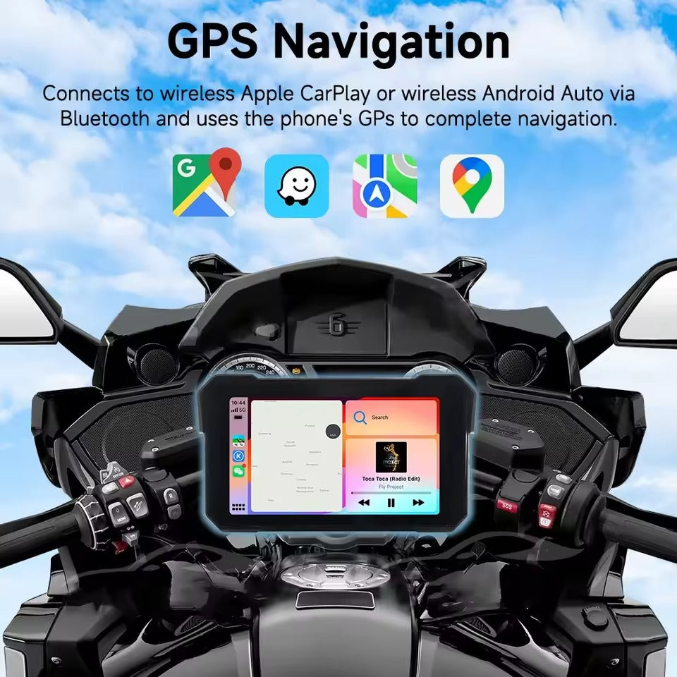 Pantalla 5" Carplay Android para moto